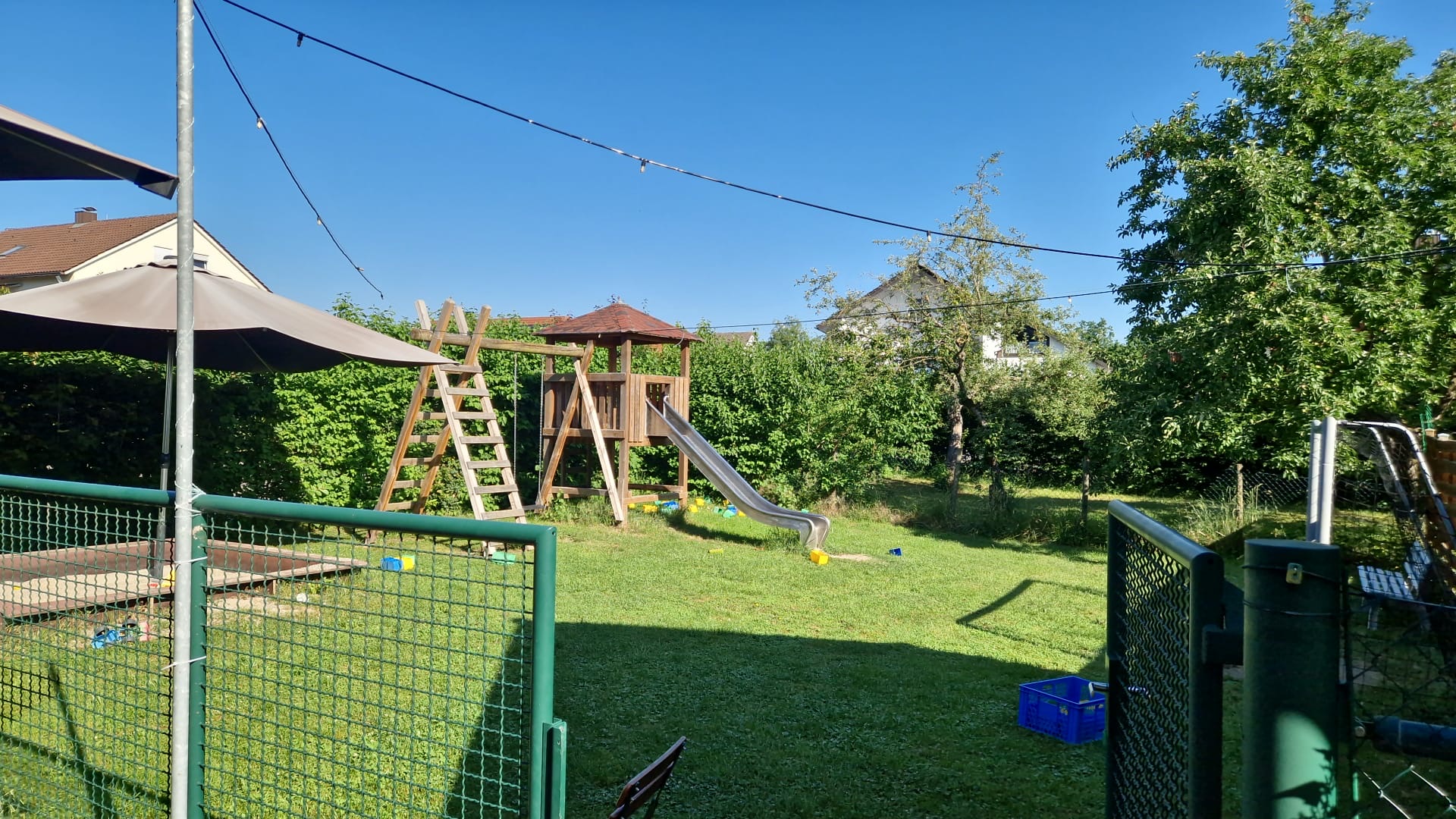 Garten mit Spielplatz am Landgasthof Krone